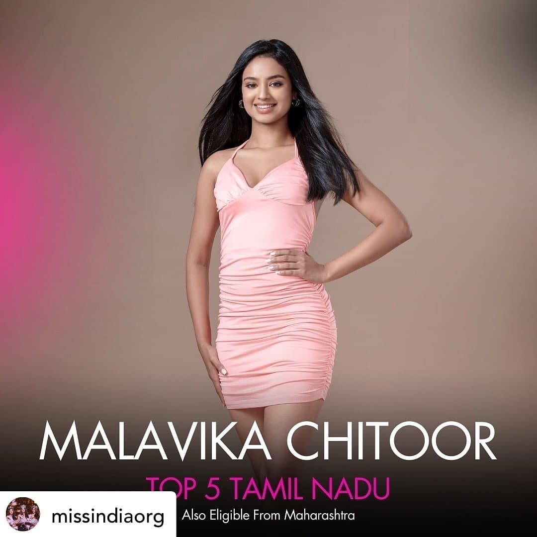 Miss India announcement featuring Malavika in the Tamil Nadu Top 5